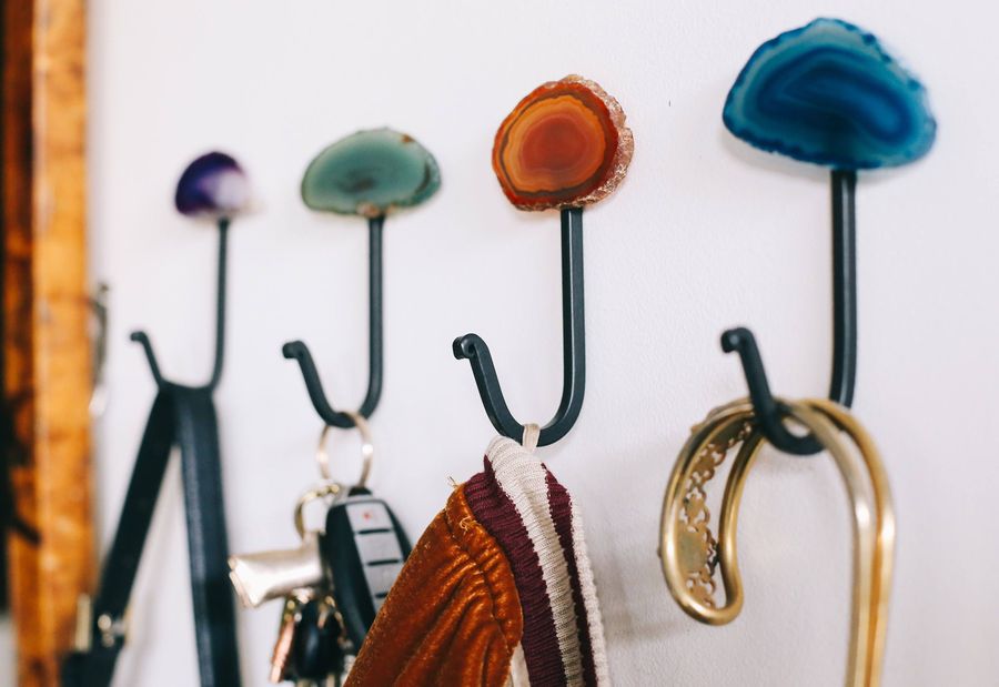 Modern Hook for Entryway // Decorative hook for keys // Towel Hook // Agate Wall Hook // Hat hook // coat hook // purse hook added by Spoak Member