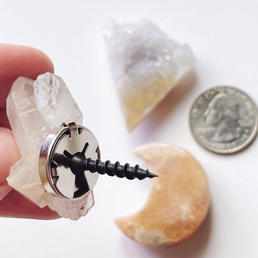 Crystal decorative screw cover, decorative screw head, glam wall hook, earthy picture hanger, crystal nail rivet, quartz crystal hook added by Spoak Member