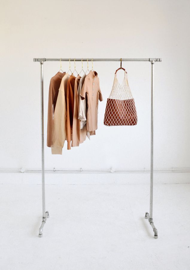 Silver Iron Minimal Rail / Clothing Rack / Garment Display added by Spoak Member