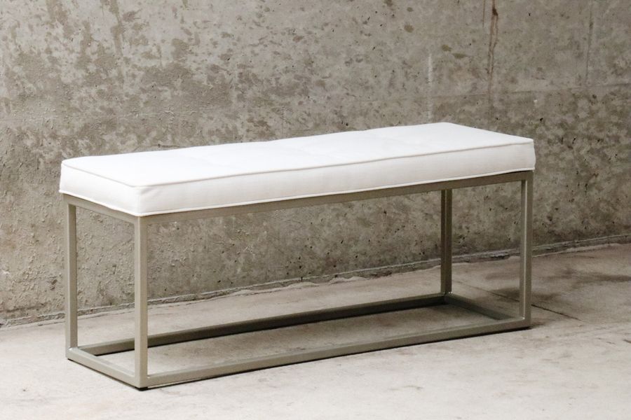 Tufted Upholstery Bench with Gold Metal added by Spoak Member