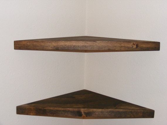 Set of (2) large 25&quot; corner shelves, floating shelf, plant shelf, book shelf added by Kailee Carneau