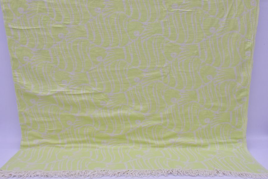 Organic Bedspread,Pistachio Green Blanket,Turkish Blanket,Fish Patterned Blanket,Turkish King Blanket,Cotton Blanket,107"x107",K2-balıkB added by Spoak Member