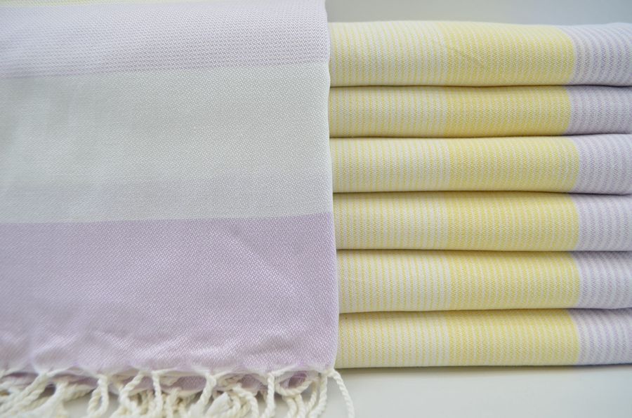 Turkish Towel,Hammam Towel,Peshtemal Towel,Tribal Towel,Ultra Soft Towel,40"x67",Lilac and Yellow Towel,Sauna Towel,Spa Towel,B4-gökkuşağı added by Spoak Member