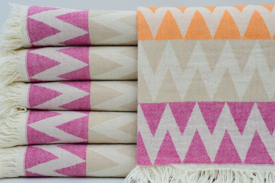 Multicolored Towel,Turkish Towel,Turkish Peshtemal,Beach Towel,Decor Towel,Bulk Towel,40"x70",Zigzag Towel,Handmade Towel,K2-Zikzak added by Spoak Member