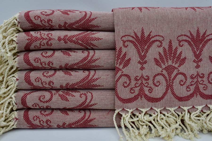 Beach Towel,Turkish Towel,Bath Decor Towel,Turkish Peshtemal,Floral Design Towel,40"x70",Gift Towel,Burgundy Towel,Curtian Towel,B1-Çiçek added by Spoak Member