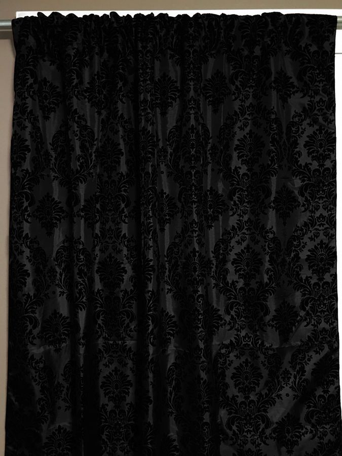 Damask Print Taffeta Polyester Curtain Panel / Window Decor / Window Treatments / Backdrop added by Rachel Fedorov