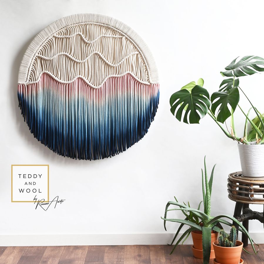 Round Wall Art , Circular Wall Decor, Handmade by Fiber Artist Rianne Aarts, Beautiful Wall Hanging Tapestry - DREAM added by Spoak Member