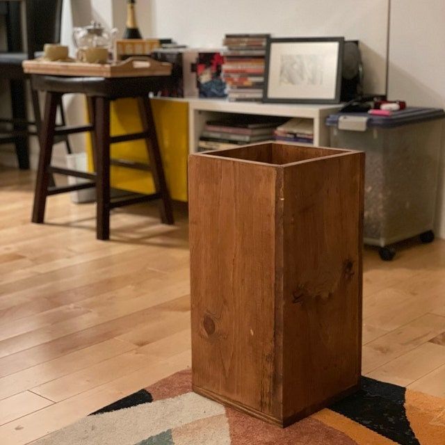 Handmade Recycled Solid 3/4" Wood Waste-Bin | Trash Bin | Trash Can | Wastebasket Dustbin | Garbage Box | Bucket | FREE SHIPPING!! added by Spoak Member