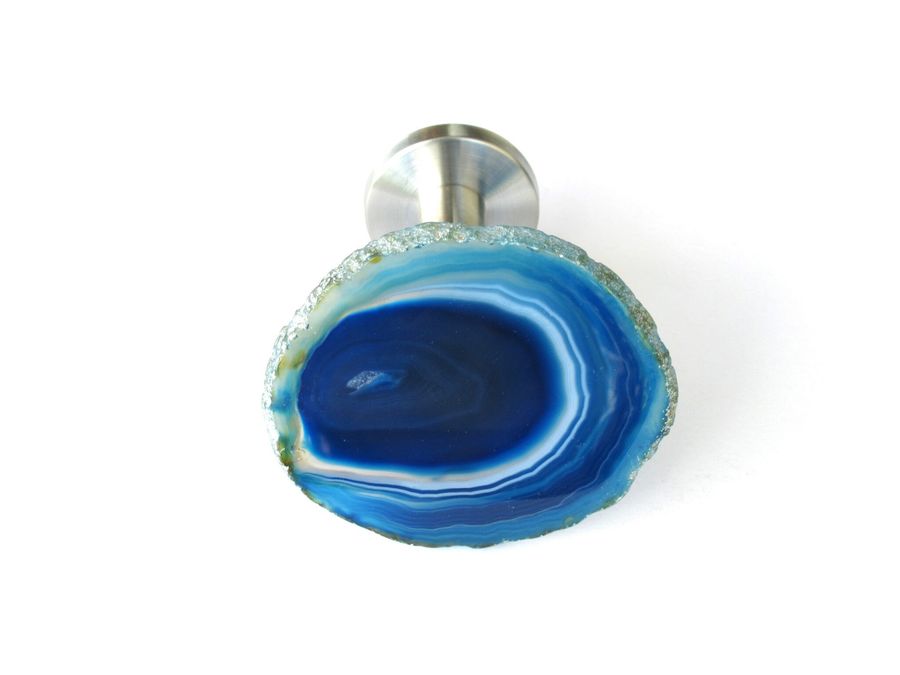 One (1) Curtain Holdback - Blue Agate Curtain Tieback - Home Décor added by Spoak Member