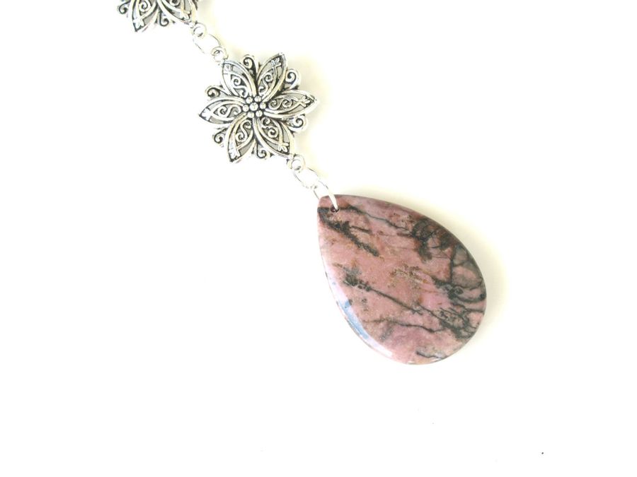 Rhodonite Ceiling Light & Fan Chain Pull - Stone Pull Attachment - Home Décor added by Spoak Member
