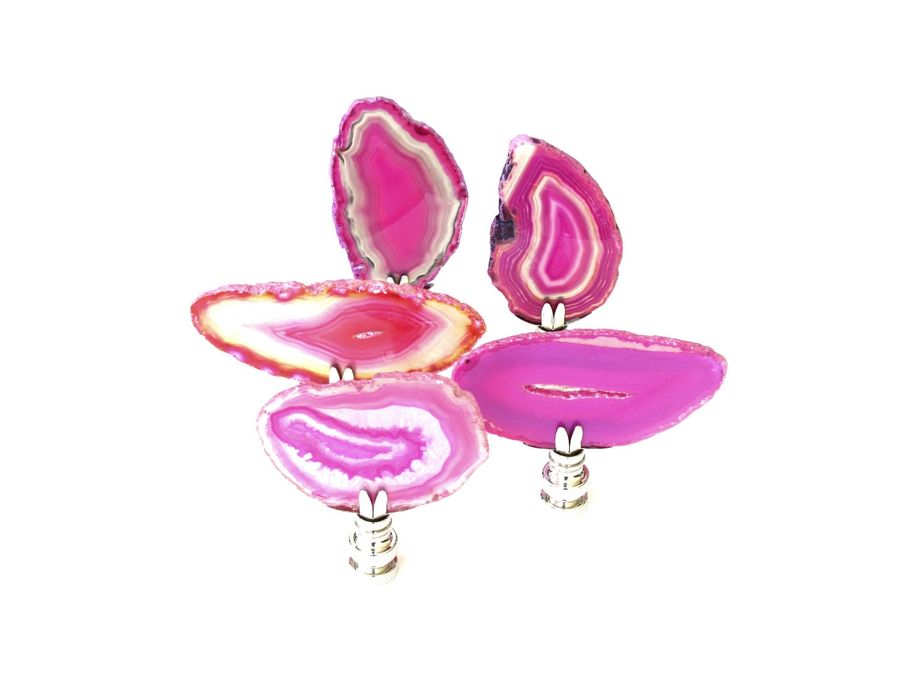 Hot Pink Agate Lamp Finial - Lighting Hardware - Home Décor added by Spoak Member