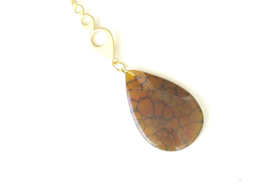 Dragon Veins Agate Light & Fan Chain Pull Attachment - Stone Attachment - Home Décor added by Spoak Member