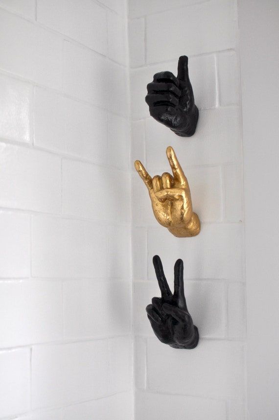 Wall Mounted Rock on and Peace Hooks  Wall Art  Eclectic - Etsy added by Erica Ramon