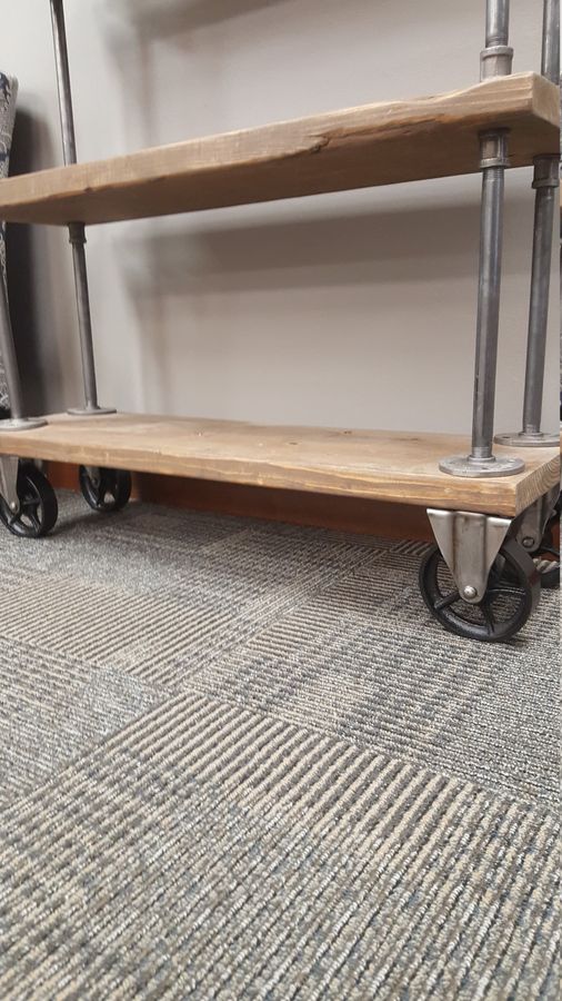 Bookcase with Casters, Bookcase on Wheels, Rustic Bookcase, Wooden Book Shelf, Rustic book shelf, Industrial Furniture, Farmhouse table added by Spoak Member