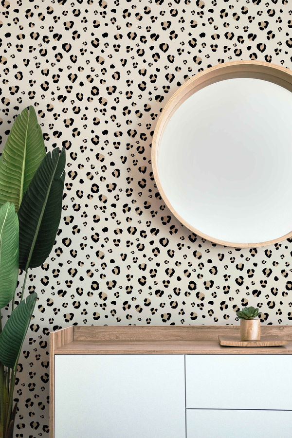 Leopard Print Wallpaper, Peel n Stick Wallpaper, Boho Wallpaper, Self Adhesive Mural Wallpaper, Animal Print Wallpaper, Bold Wall Decor added by Spoak Member