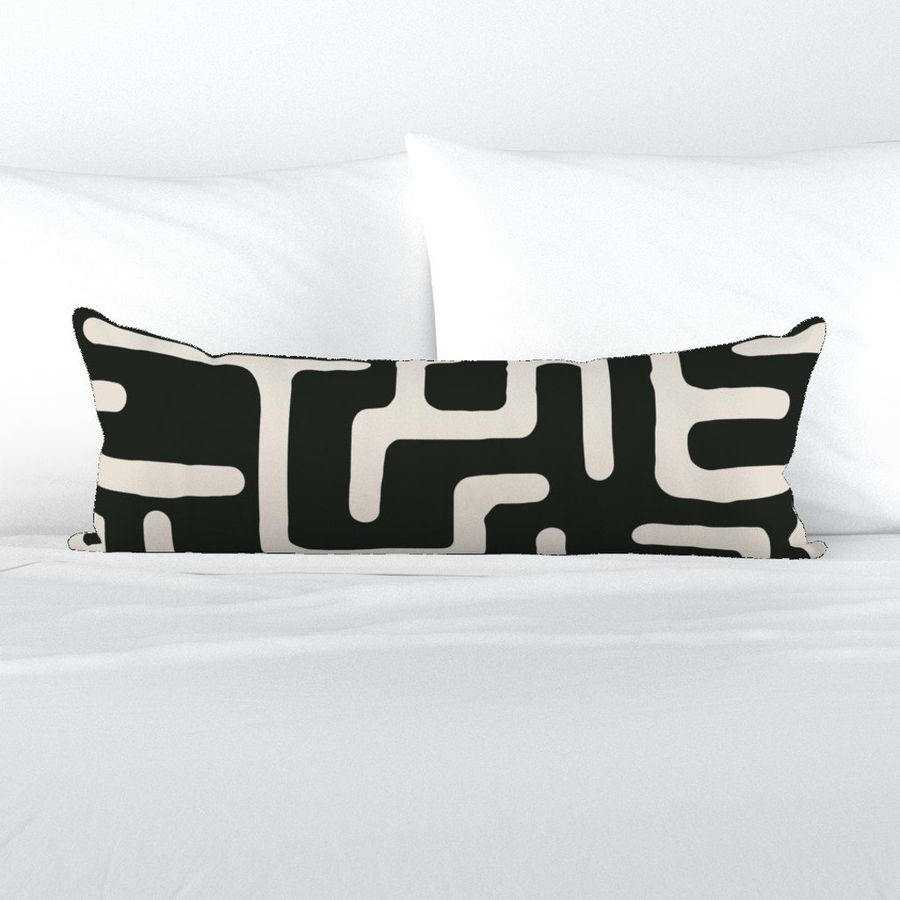 Black XL Lumbar Pillow  Kuba in Black by Domesticate  Decor - Etsy added by Melanie Thomas