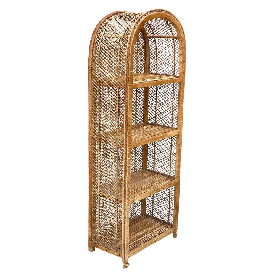 Vintage Boho Chic Wicker Arched Plant Stand Bookshelf - Etsy added by Kim Bush