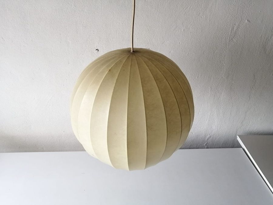 Cocoon globe shaped pendant lamp - Mid Century Modern - Castiglioni Design - 1960s Italy added by Madelynn Furlong