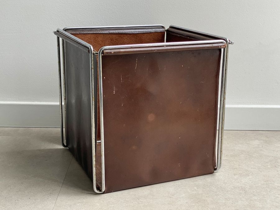 Rare Mid Century Brown Leather & Chrome Gerard Rignault Paper - Etsy added by Madelynn Furlong