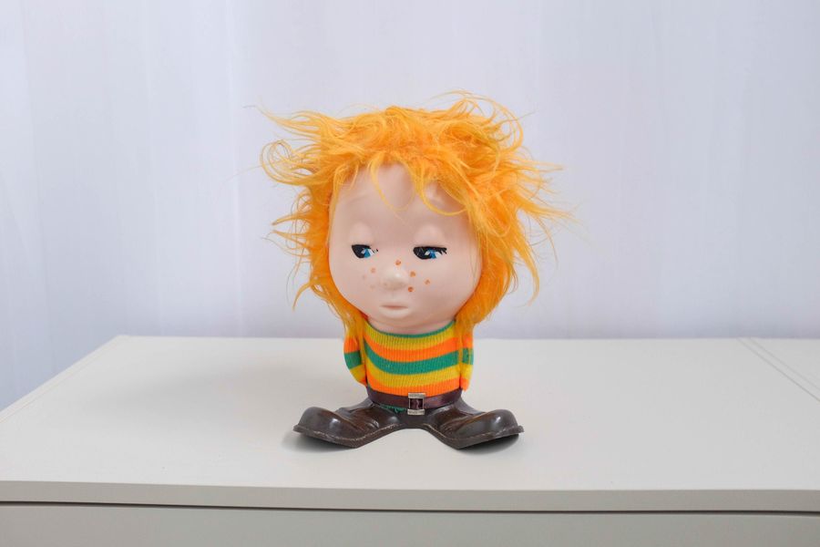1970s Linea Zero Table Lamp, Funky Boy, Made in Italy, children lamp, plastic boy lamp added by Spoak Member