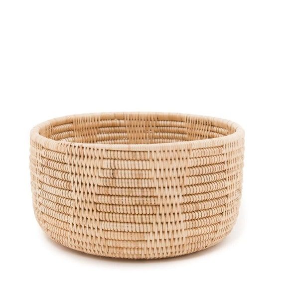 LAGHU bowl - handmade rattan basket - planter - storage- fruit bowl - rattan vintage tray - wickerbasket - Home Decor - MANAVA added by Alicia LaPalombara