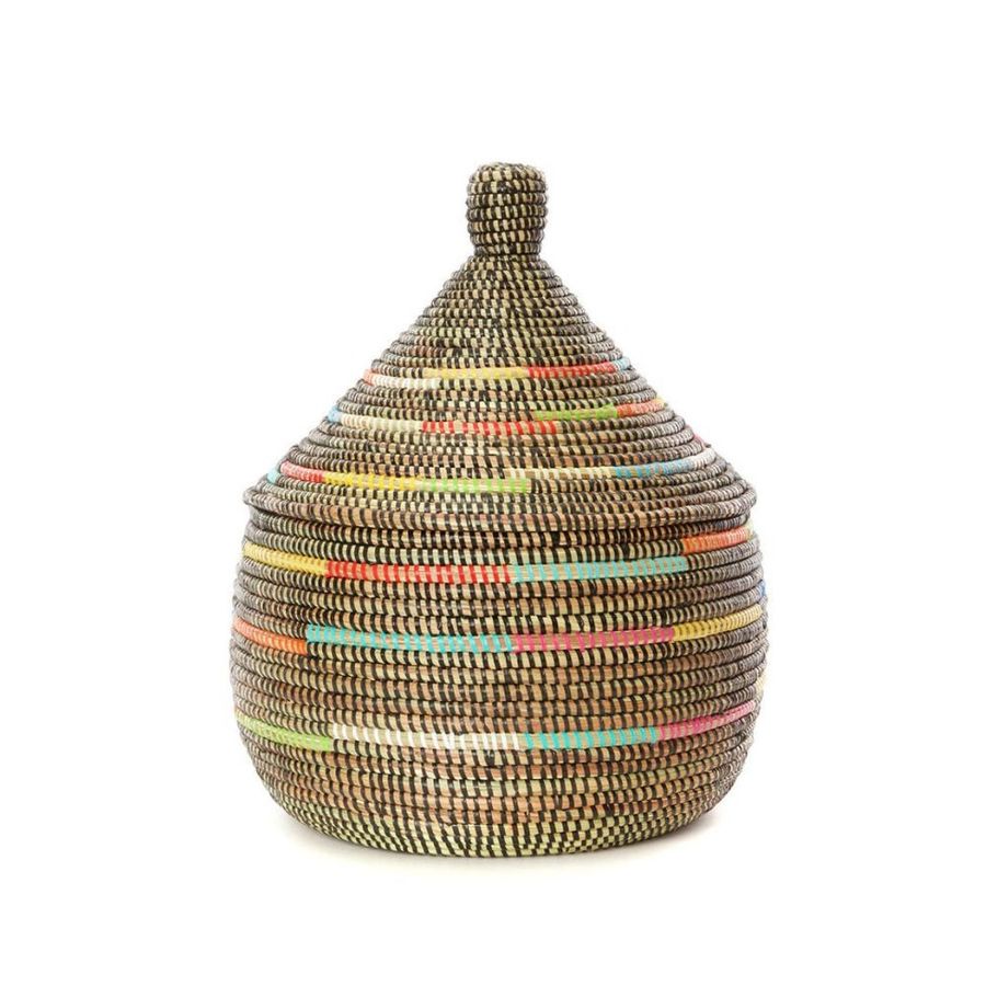 Medium Bowl Basket Black Rainbow Swirls - Etsy added by Tina Robinson