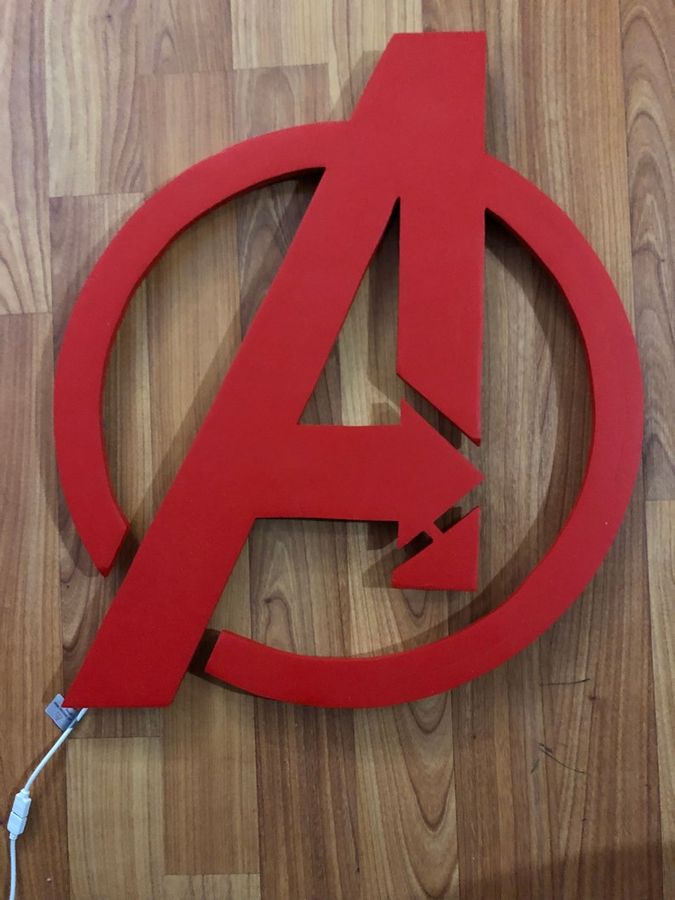 Illuminated Avengers wooden LED Sign, wall sign, Avengers wall art, Avengers Sign added by Courtney Hill