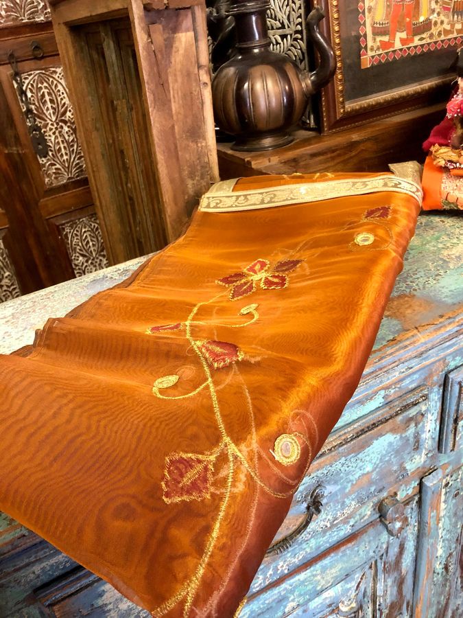 Indi Boho Sheer Curtain SINGLE Orange Embellished Curtain - Etsy added by Ariel Corley