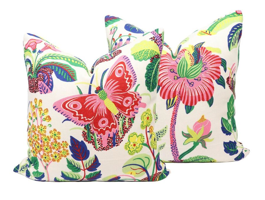 Schumacher Exotic Butterfly Pillow Cover in Spring 176184 // - Etsy added by Danielle Hughes