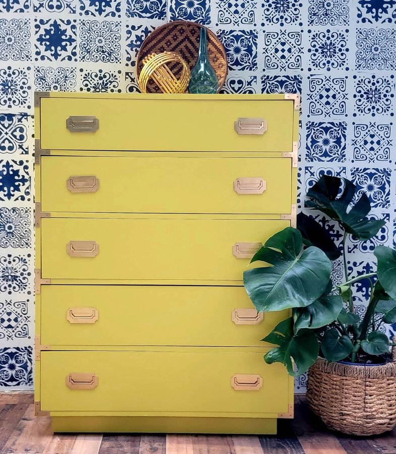 Dixie campaign chest of drawers 36"w x 18.5"d x 48"h added by Kate Lynn Nemett
