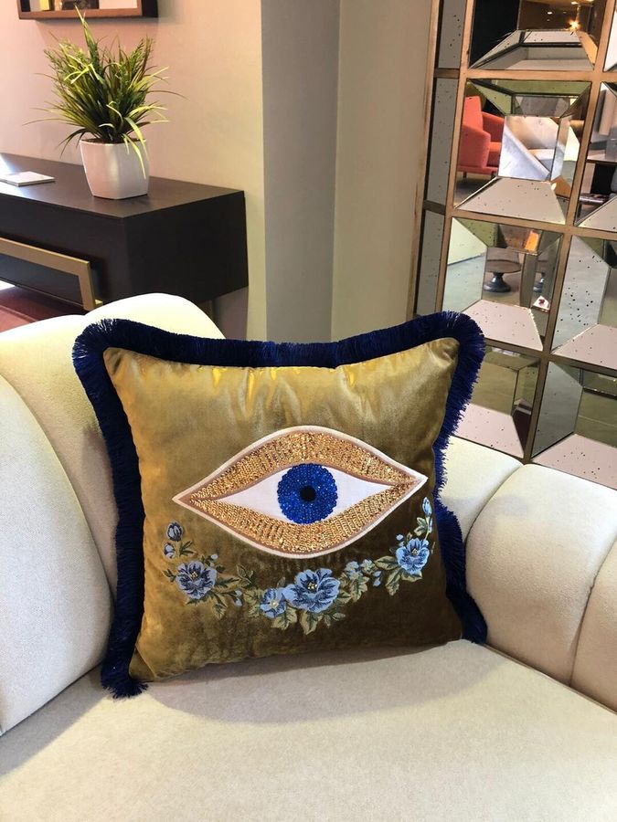 Decorative Throw Pillow Cover  Evil Eye Pattern Pillow Case  - Etsy added by Hannah Brown