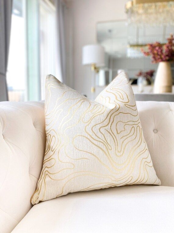 Gold Foil Pattern Pillow Cover Gold Throw Pillow Gold Pillow | Etsy added by Tayo A