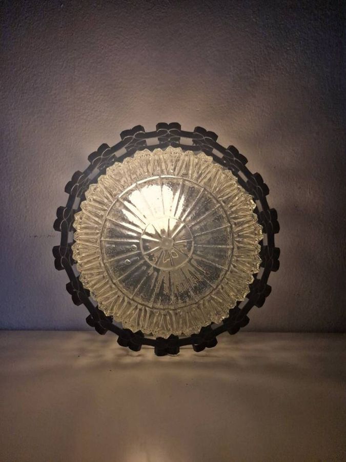 Vintage Round Sconce /retro Glass Wall Light / Mid Century / - Etsy added by Madelynn Furlong