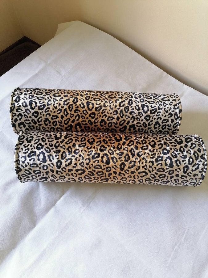 Any size bolster pillow,animal bolster,leopard pillow ,custom 6&quot; 7&quot; 8&quot; bolster ,memory foam insert included added by Emma Kitching