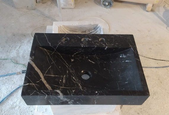 Nero Marquina Marble Sink Wall Mount Marble Sink Marble - Etsy added by Haley Petersen