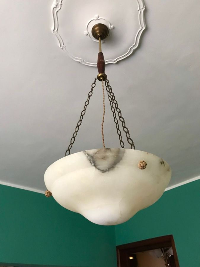 Art Deco 1930's Alabaster Chandelier Made in Italy - Etsy added by Madelynn Furlong