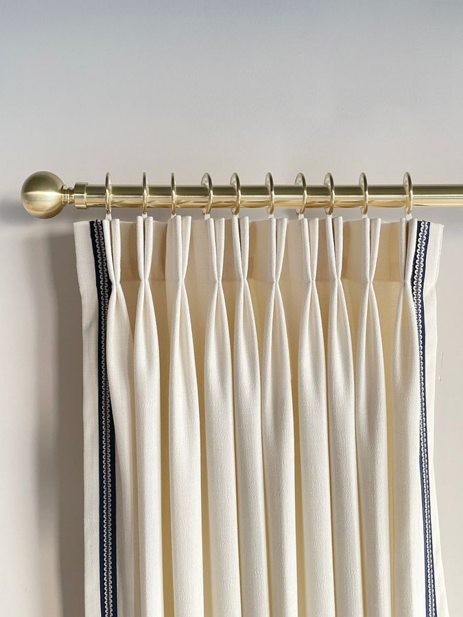 White Cotton Linen Curtain Panels With Double Trims Beautiful - Etsy added by Danielle Hughes