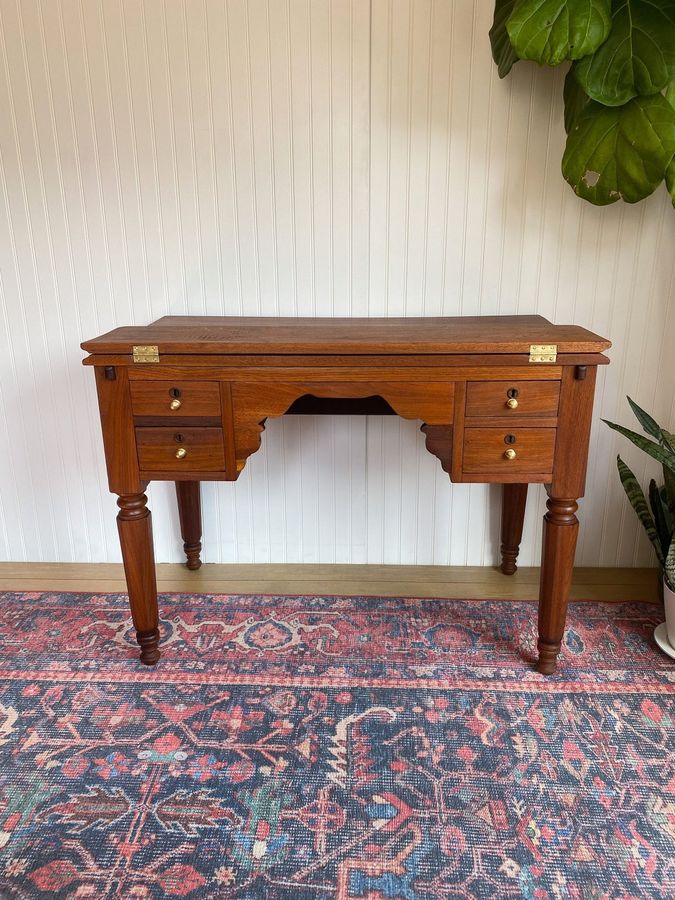 Refinished Antique SOLID WALNUT Desk - Etsy added by Melanie Fenning