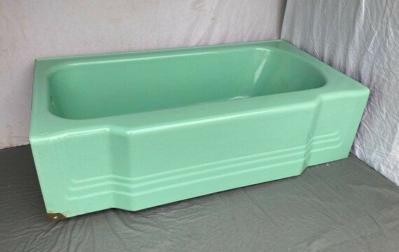 Vtg Mid Century Deco Cast Iron Jadeite Ming Green Porcelain - Etsy added by Chelsea Wilkinson