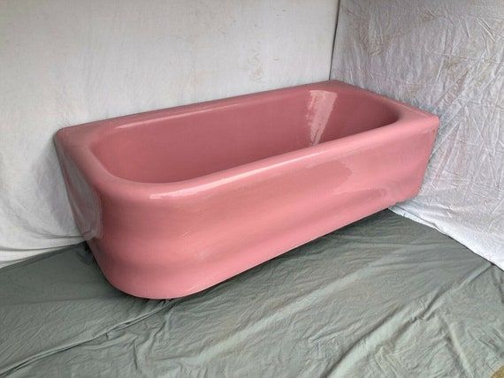 Antique 5 1/2' Cast Iron Bathtub Rose Du Barry Pink - Etsy added by Chelsea Wilkinson