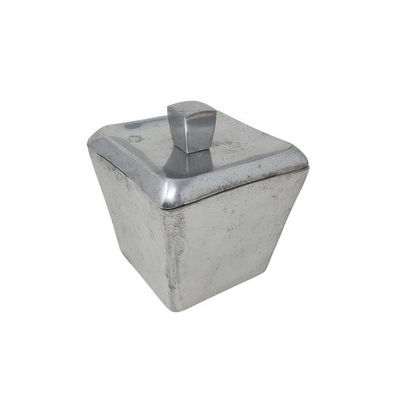 Vintage Unmarked Industrial Pewter Gray Metal Rounded Square - Etsy added by Madelynn Furlong