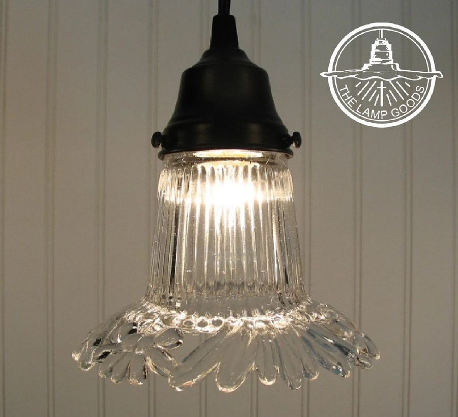 Vintage Glass Shade PENDANT Light of Floral Design -Chandelier Lighting Fixture Kitchen Bathroom Flush Mount Modern Ceiling by LampGoods added by Spoak Member