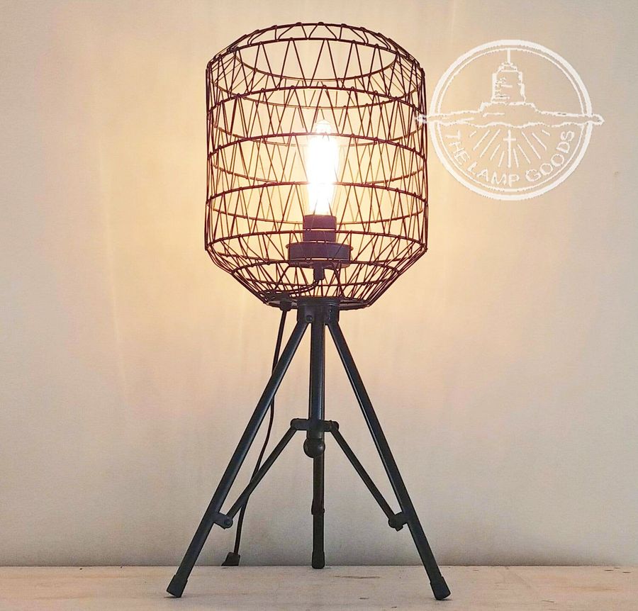 Extra Large Black Cage Table Light- Lighting Fixture Farmhouse Chandelier Kitchen Edison Bulb Lamp Goods added by Spoak Member