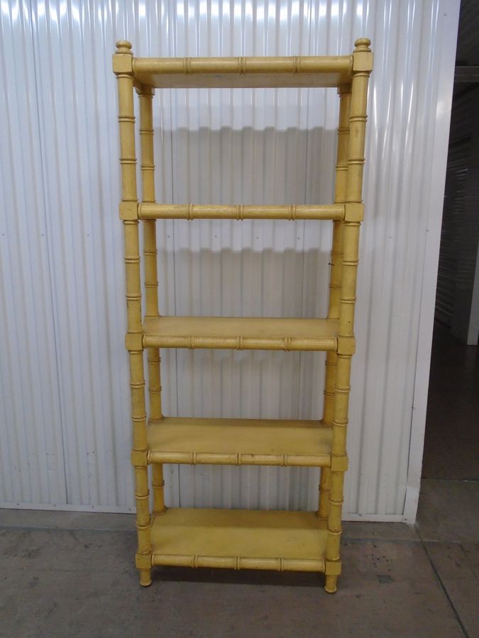 Faux Bamboo Floor Shelves Bookshelf Hollywood Regency Bookcase Shelf Shelving Unit Etagere Palm Beach Boho Bohemian Beach Cottage Coastal added by Spoak Member