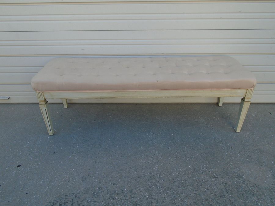 Long French Long Stool Seat Bench Bed End Country Provincial Palm Beach Hollywood Regency Louis XVII Cottage Shabby Chic Farmhouse Dining added by Spoak Member
