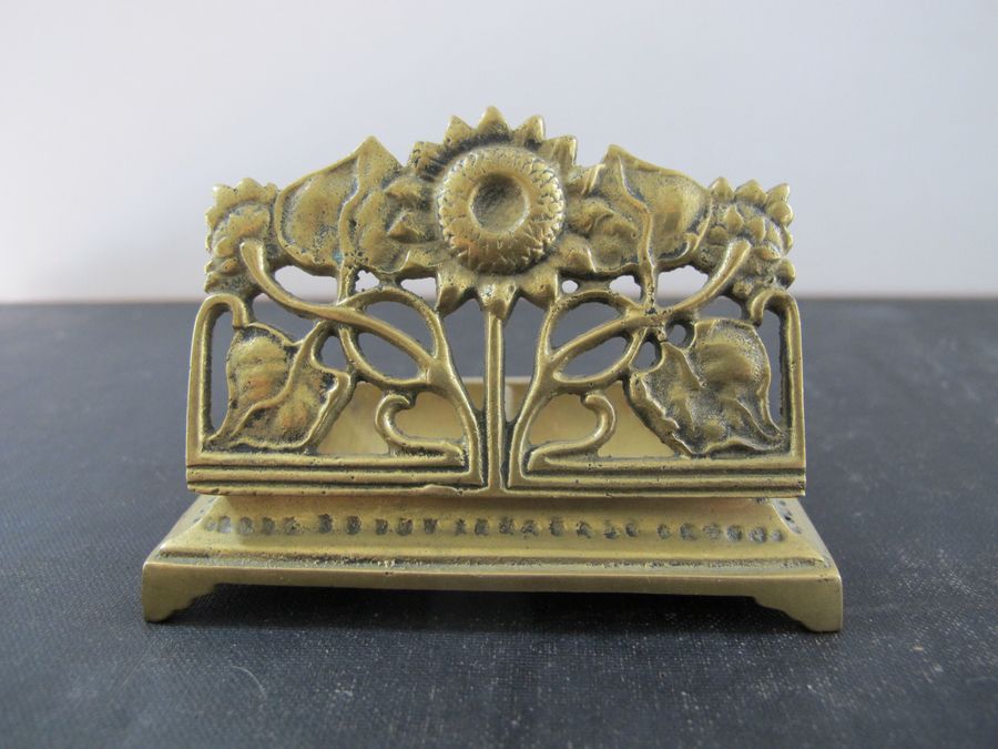 Stamp Holder Edwardian Art Nouveau Sunflowers Rampant over Sunflower Stamp holder added by Spoak Member