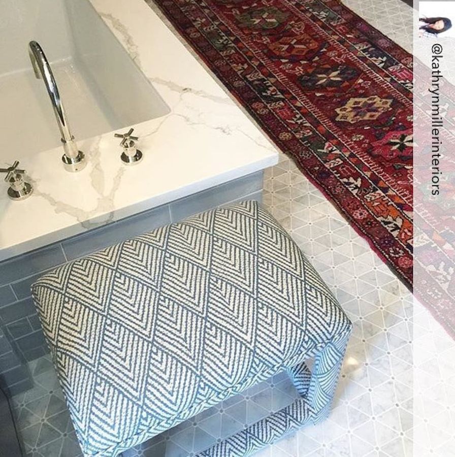 Upholstered Stool  COM - Etsy added by Jennifer Hickey