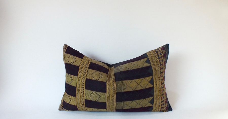 Ethnic cushions Throw Pillows Boho Vintage Hmong Cross stitch Fabric Homespun hemp,Decorative Throw pillows Cushion & Pillows added by Spoak Member