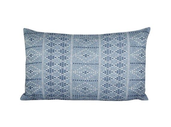 Outdoor Pillow Cover Souk Indigo and Sky Lumbar Tribal | Etsy added by Jennifer Hickey