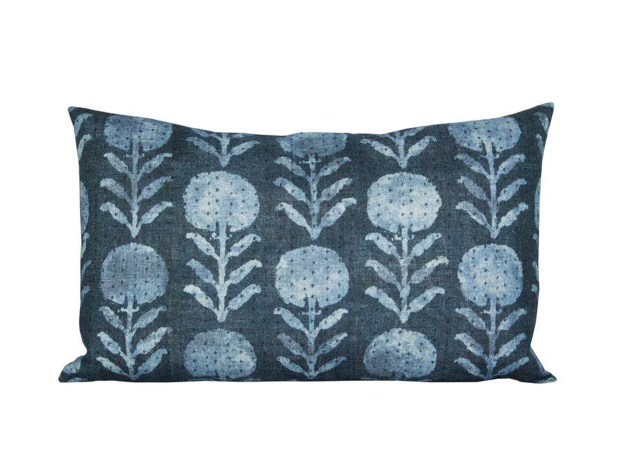 Pillow cover, Zinnia Indigo, lumbar, indigo floral, Spark Modern pillow added by Spoak Member